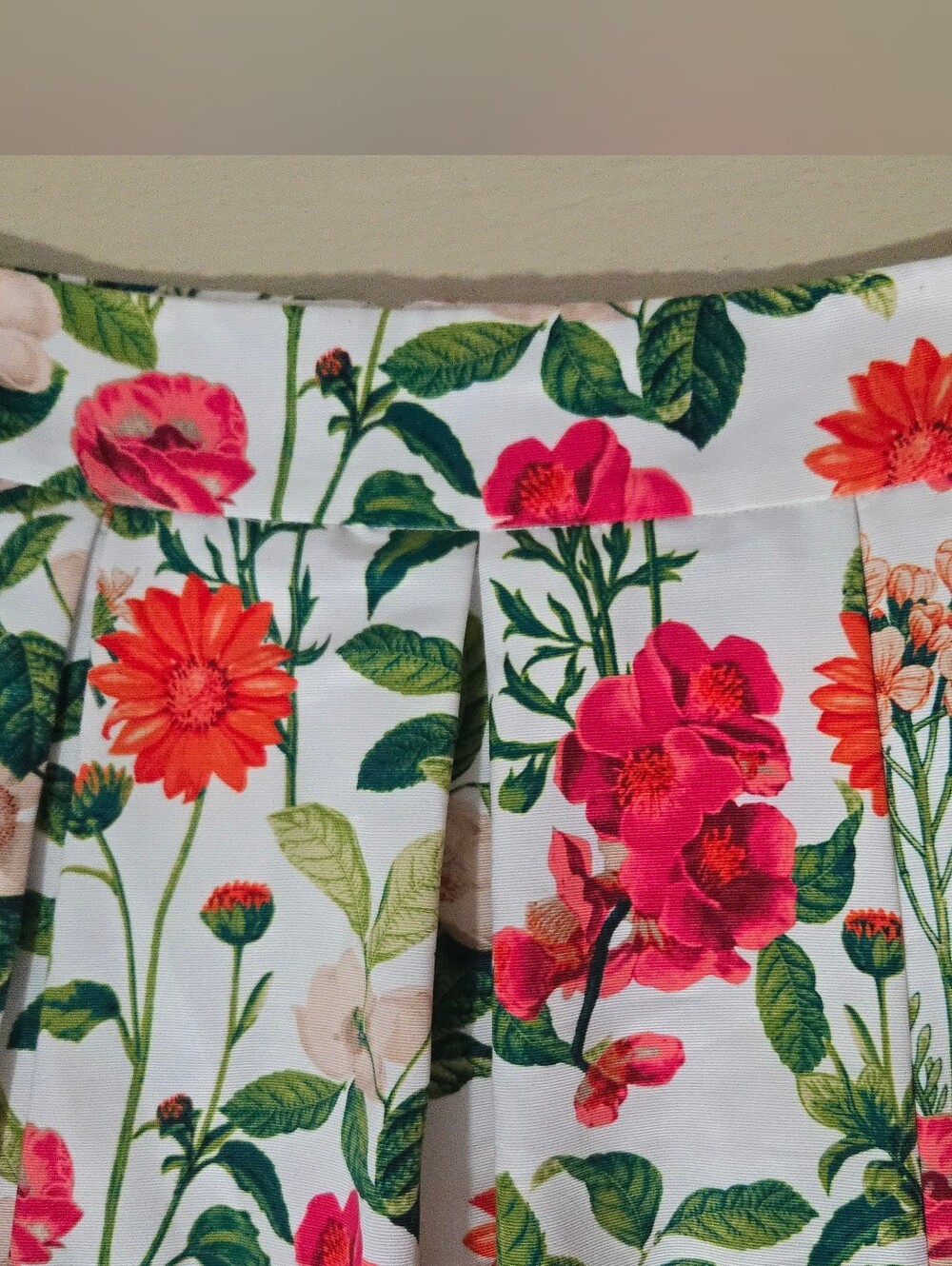 Vintage Eliza J Pleated A-Line Skirt - Botanical - Box Pleats - Tulle - Size 4 - Picture 3 of 12